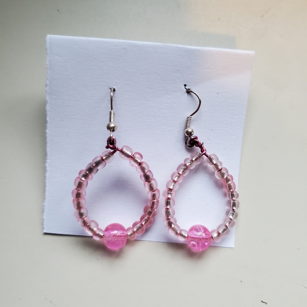 Pink hoop earrings